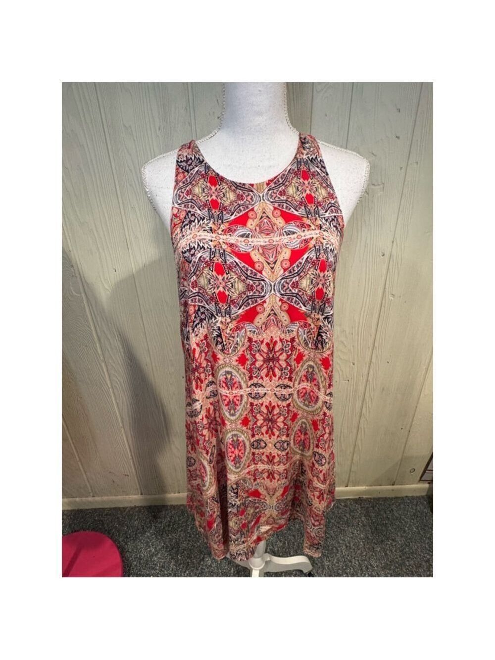 Lulus Dress Women's Large Red Multicolor